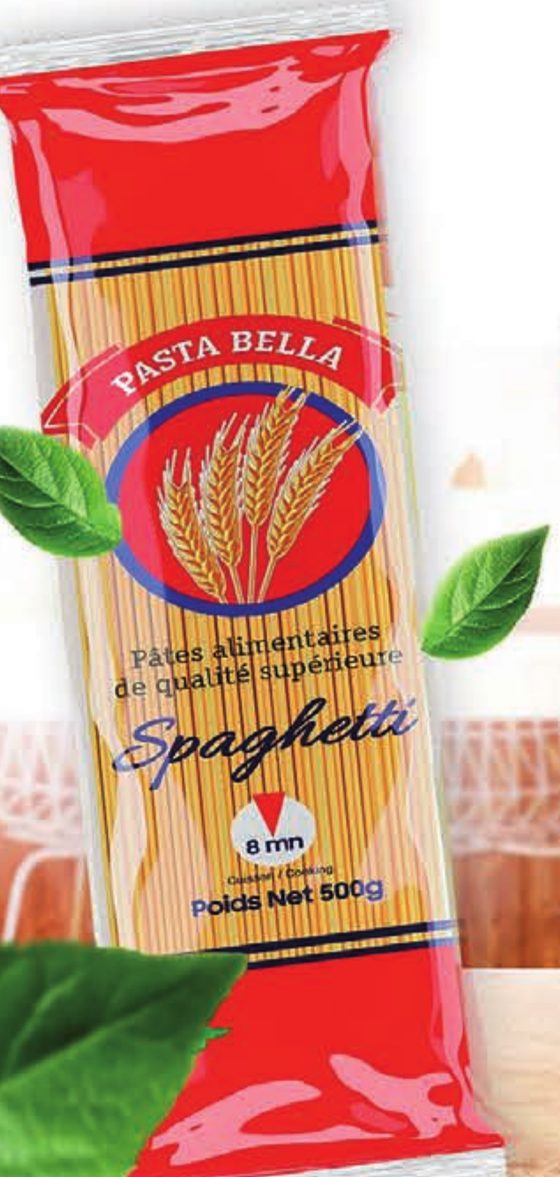 Paquet de spaghetti Pasta Bella, poids net 500 g